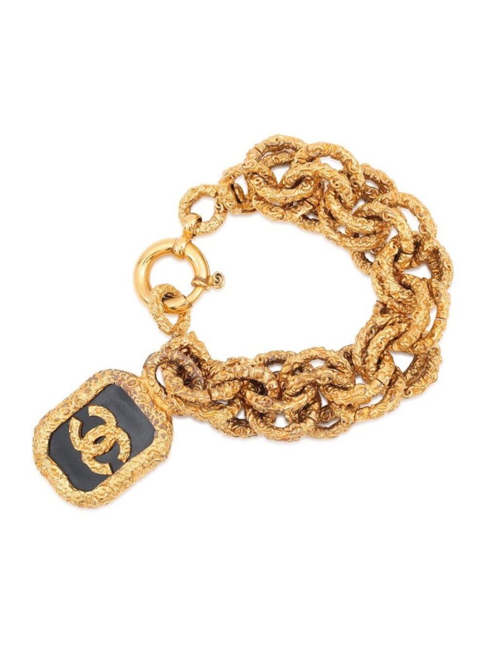 Chanel Bracelet CC Logo Lava Motif 93A